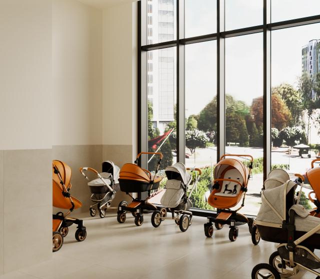 <ul>
	<li>Помещения для колясок и велосипедов</li>
	<li>Лапомойки для домашних животных</li>
	<li>Гостевые санузлы</li>
</ul>